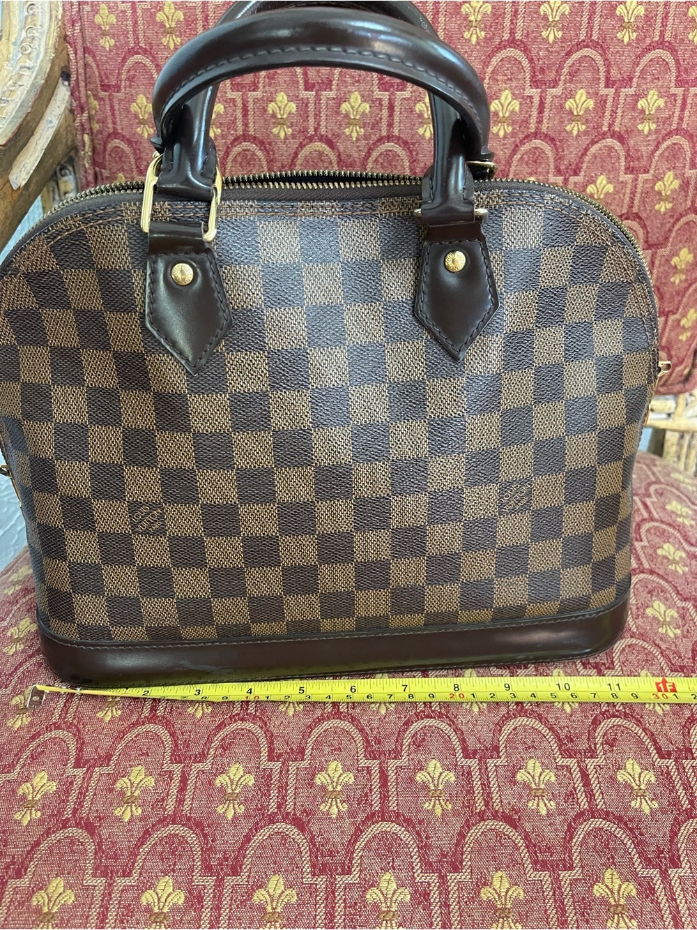Louis Vuitton Damier Ebene Brown Checker Alma Handbag